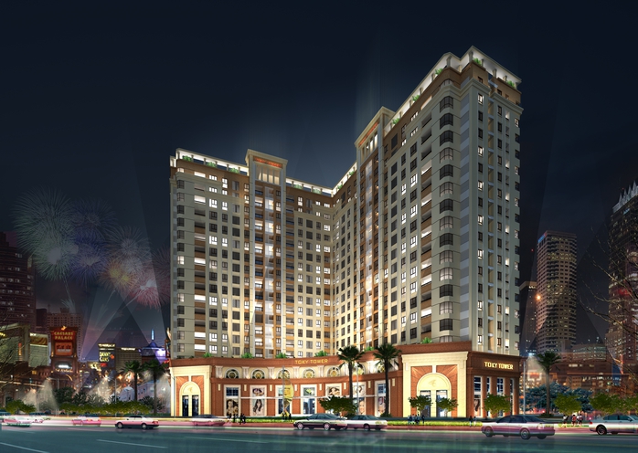 Phối cảnh đêm của dự án Toky Tower