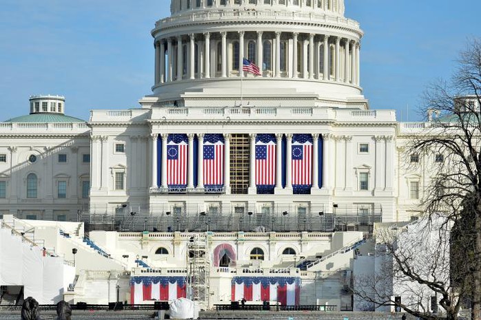 
Điện Capitol đang trong giai đoạn chuẩn bị cho lễ nhậm chức của ông Trump. Ảnh: REUTERS
