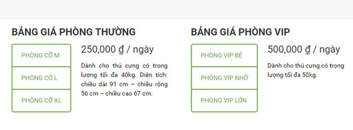 Giá phòng cho khách VIP