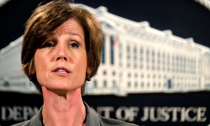 Quyền Bộ trưởng Tư pháp Sally Q. Yates. Ảnh: AP