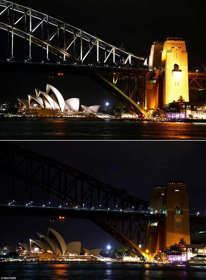Sự kiện môi trường thường niên này bắt đầu từ một sự kiện tắt đèn tại TP Sydney năm 2007 với sự tham dự của hơn 2 triệu người. Ảnh: REUTERS