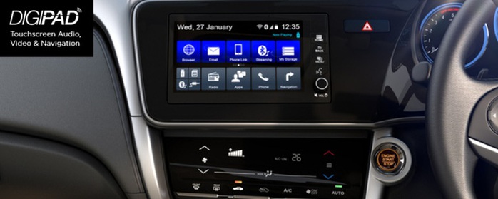 
Cả 3 bản V, VX và ZX đều được trang bị hệ thống thông tin giải trí với màn hình cảm ứng 7 inch mới mang tên Digipad. Hệ thống này bao gồm cả tính năng định vị, ra lệnh bằng giọng nói, kết nối Bluetooth, MirrorLink, bộ nhớ 1,5 GB, cổng HDMI cũng như hỗ trợ WiFi.
