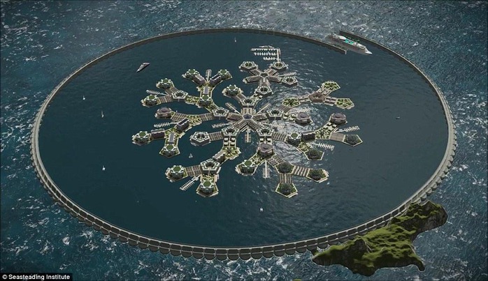 Mô hình thành phố nổi đầu tiên trên thế giới Ảnh: Viện Seasteading