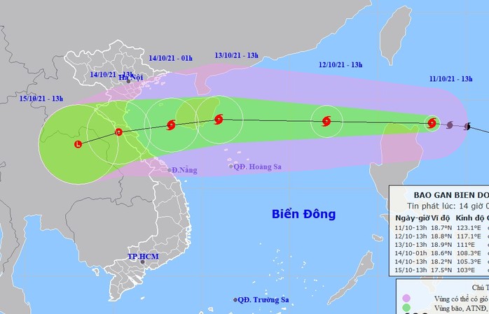 Bão Kompasu giật cấp 13, hướng vào miền Trung - Ảnh 1.