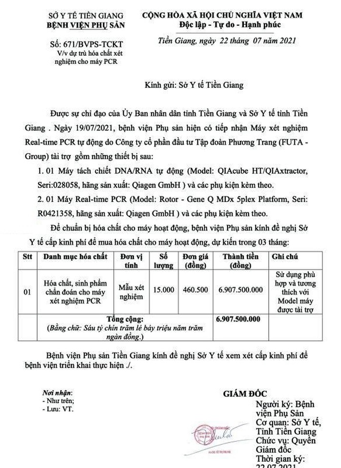 Bí thư Tỉnh ủy Tiền Giang chỉ đạo làm rõ vụ máy PCR trùm mền - Ảnh 1.