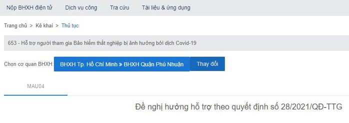 Cách đăng ký online nhận hỗ trợ theo Nghị quyết 116 với người lao động đã chấm dứt hợp đồng - Ảnh 4.