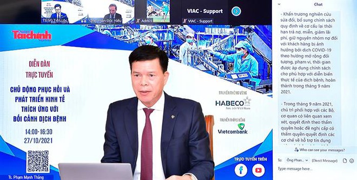 Vietcombank đồng hành Diễn Đàn “Chủ động phục hồi và phát triển kinh tế, thích ứng với bối cảnh dịch bệnh” - Ảnh 1. Vietcombank đồng hành Diễn Đàn “Chủ động phục hồi và phát triển kinh tế, thích ứng với bối cảnh dịch bệnh” - Ảnh 1.