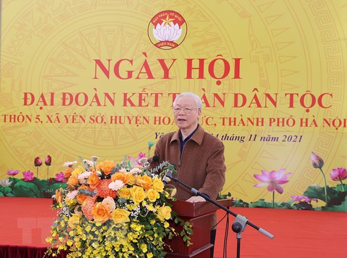 Tổng Bí thư Nguyễn Phú Trọng dự Ngày hội Đại đoàn kết toàn dân tộc - Ảnh 2.