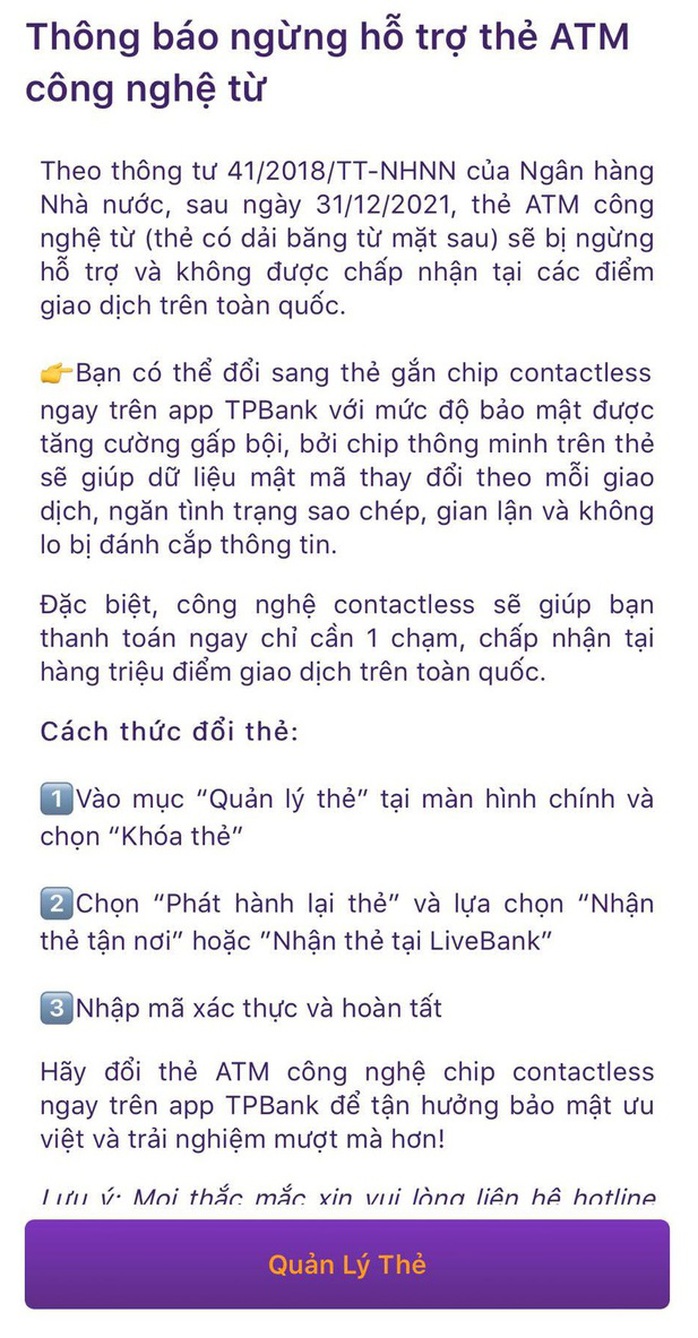 Thẻ ATM đời cũ sẽ bị vô hiệu hóa sau 31-12? - Ảnh 3.