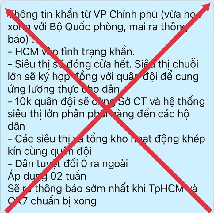 NÓNG: Thông tin TP HCM vào tình trạng khẩn là bịa đặt, đề nghị không chia sẻ - Ảnh 1.