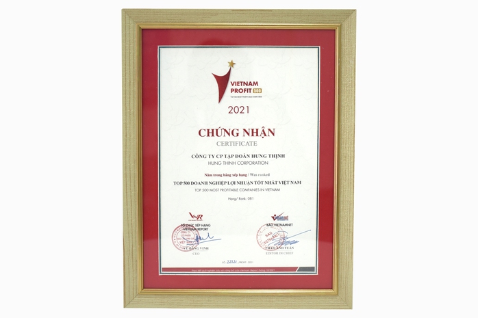 Hưng Thịnh vào top 50 doanh nghiệp lợi nhuận xuất sắc Việt Nam năm 2021 - Ảnh 3.