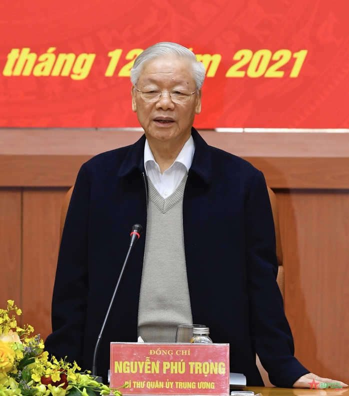 Những hình ảnh Tổng Bí thư Nguyễn Phú Trọng chủ trì Hội nghị Quân ủy Trung ương - Ảnh 6.