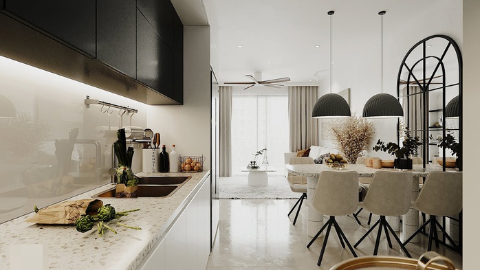 Căn hộ chỉ dùng 2 màu đen và trắng ở Hà Nội vẫn sang, xịn đến bất ngờ - Ảnh 3. Căn hộ chỉ dùng 2 màu đen và trắng ở Hà Nội vẫn sang, xịn đến bất ngờ - Ảnh 3.