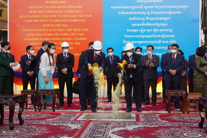 Chủ tịch nước dự lễ khởi công toà nhà hành chính Quốc hội Campuchia do Việt Nam viện trợ - Ảnh 4.