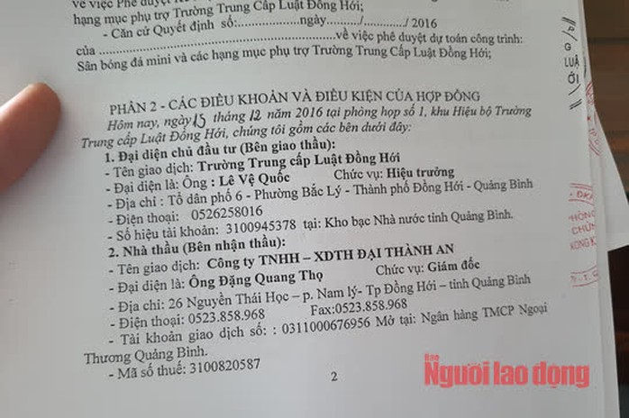 Trường Trung cấp Luật Đồng Hới bị tố nợ hàng tỉ đồng chây ì không trả? - Ảnh 2.