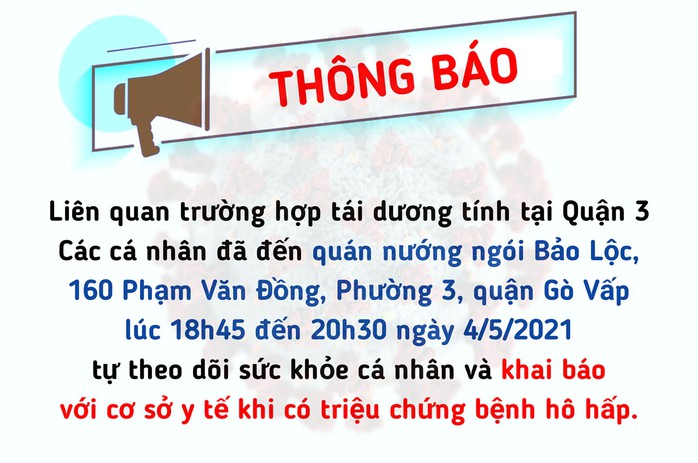 KHẨN: TP HCM truy tìm người từng đến 1 quán nướng trên đường Phạm Văn Đồng - Ảnh 1.