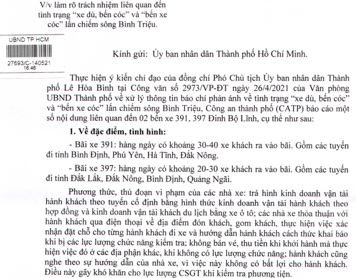 Kết quả điều tra của Công an TP HCM liên quan 2 bến cóc trước Bến xe Miền Đông - Ảnh 1.