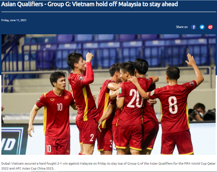 Truyền thông châu Á ngợi khen chiến thắng của Việt Nam trước Malaysia - Ảnh 1.