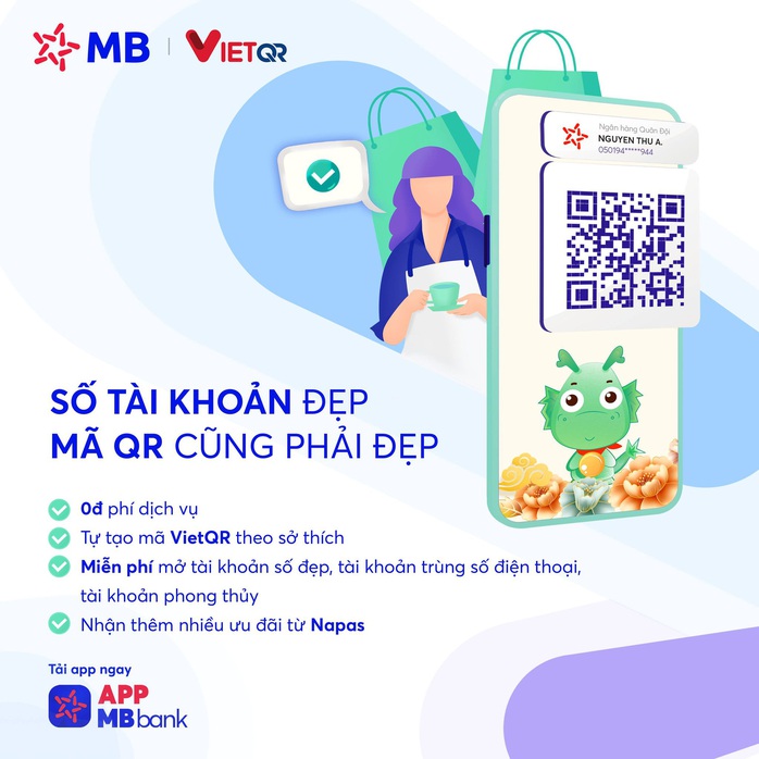 MB triển khai tính năng tự tạo và thanh toán vietQR không tiền mặt - Ảnh 1. MB triển khai tính năng tự tạo và thanh toán vietQR không tiền mặt - Ảnh 1.