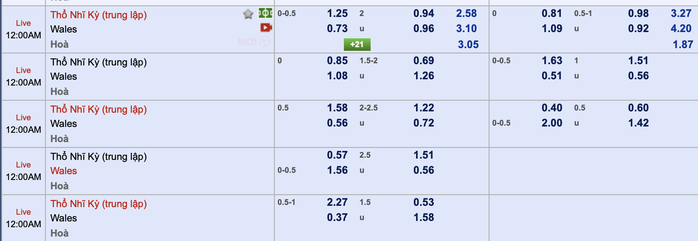 Soi kèo trận Ý – Thụy Sĩ, Phần Lan – Nga, Thổ Nhĩ Kỳ - Xứ Wales - Ảnh 6.