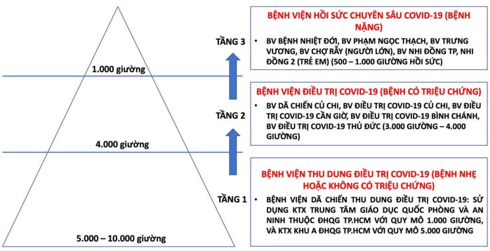 TP HCM tổ chức điều trị Covid-19 theo mô hình tháp 3 tầng - Ảnh 1.