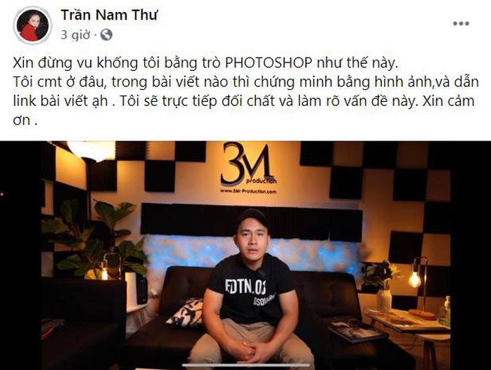 Nam Thư bức xúc vì bị photoshop đoạn bình luận nhạy cảm với con trai Hoài Linh - Ảnh 3.