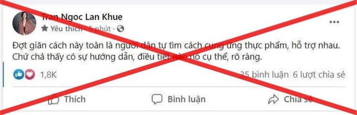 Lan Khuê xin lỗi về phát ngôn liên quan dịch Covid-19 - Ảnh 1.