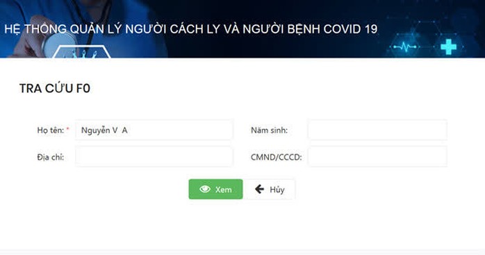 Ứng dụng giúp tra cứu thông tin về người đang cách ly, điều trị Covid-19 - Ảnh 1.