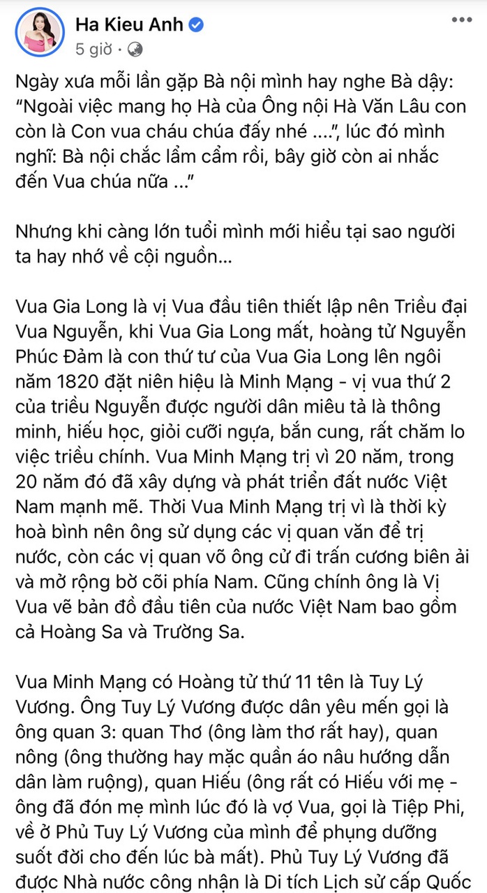 Hoa hậu Hà Kiều Anh xin lỗi về chuyện công chúa đời thứ 7 triều Nguyễn - Ảnh 2.