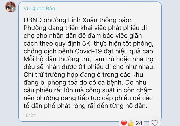 Thực hư việc phân biệt khi phát phiếu mua thực phẩm ở phường Linh Xuân, TP Thủ Đức - Ảnh 2.