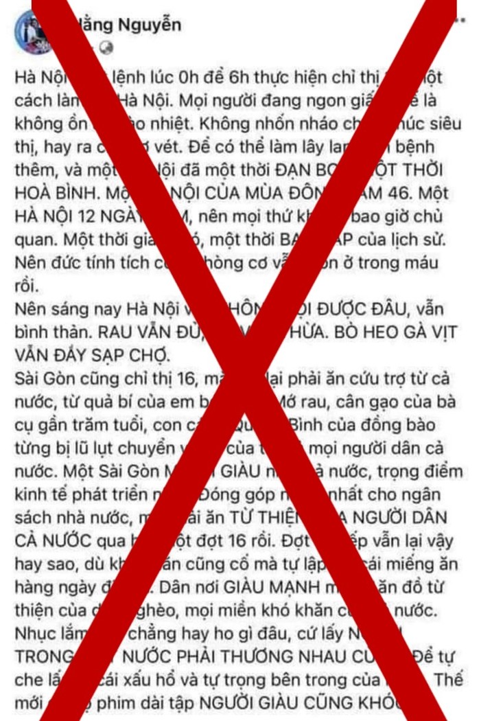 TP HCM: Phạt chủ tài khoản Facebook Hằng Nguyễn 5 triệu đồng - Ảnh 1.