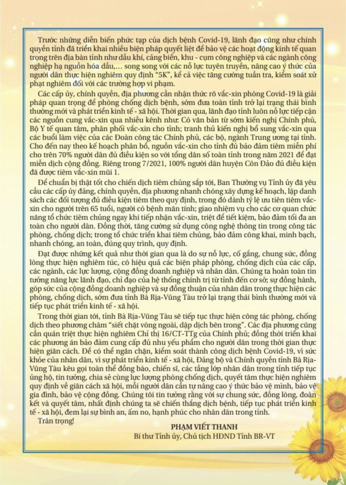 Bí thư Tỉnh ủy Bà Rịa- Vũng Tàu: Đã đủ vắc-xin để tiêm cho 70% dân đủ điều kiện! - Ảnh 2.