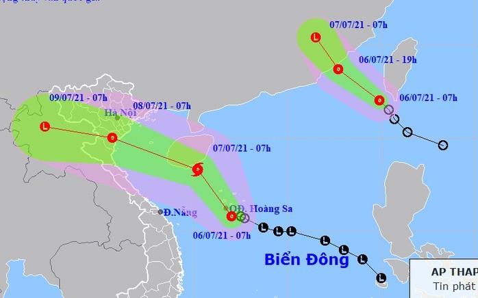 Hai áp thấp nhiệt đới trên Biển Đông, sắp có cơn bão số 3 - Ảnh 1.