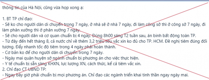 Hà Nội nói gì về thông tin án binh bất động toàn thành phố, người dân ở yên trong nhà 7 ngày? - Ảnh 1.