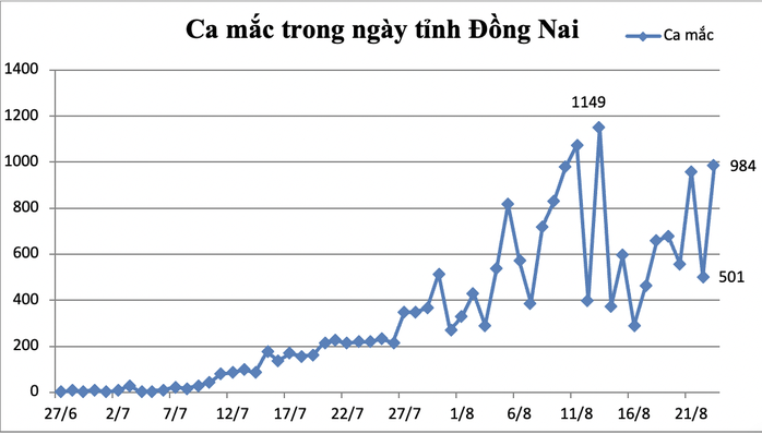 Đồng Nai gần 1.000 ca mắc mới, TP Biên Hòa nhiều nhất - Ảnh 1.