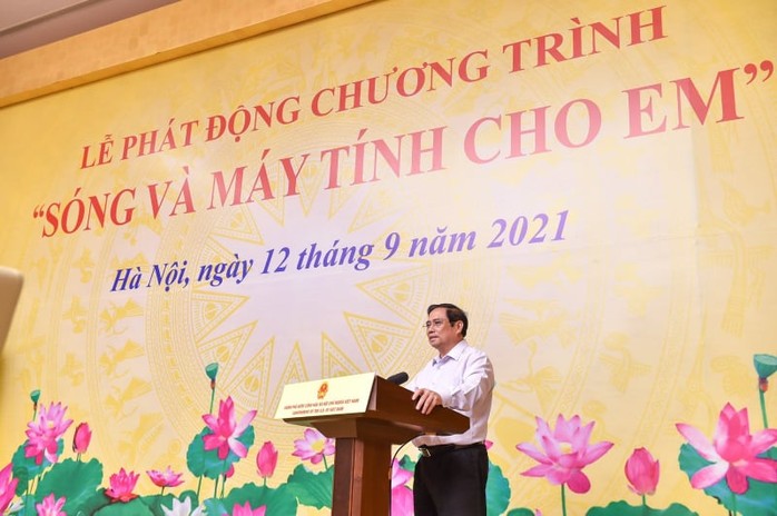 Thủ tướng Phạm Minh Chính phát động chương trình Sóng và máy tính cho em - Ảnh 1.