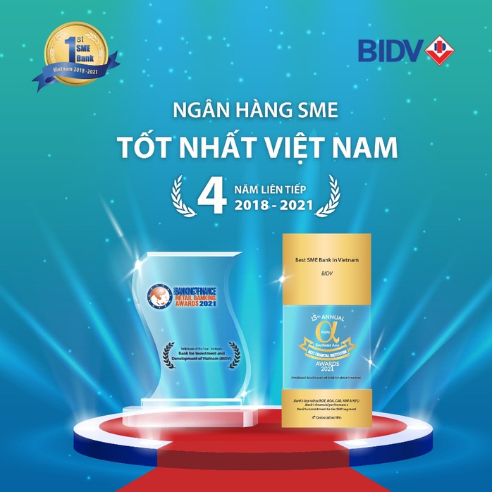 BIDV nhận cú đúp giải thưởng “Ngân hàng SME tốt nhất Việt Nam” - Ảnh 1. BIDV nhận cú đúp giải thưởng “Ngân hàng SME tốt nhất Việt Nam” - Ảnh 1.