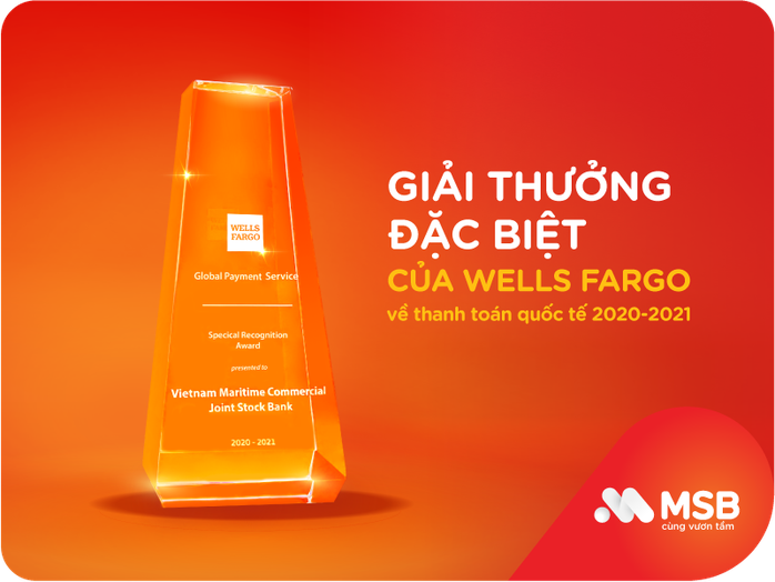 MSB nhận giải thưởng đặc biệt về thanh toán quốc tế từ Wells Fargo - Ảnh 1. MSB nhận giải thưởng đặc biệt về thanh toán quốc tế từ Wells Fargo - Ảnh 1.