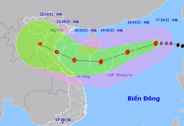 Bão số 6 giật cấp 14 hướng vào miền Trung với tốc độ 20 km/giờ - Ảnh 1.