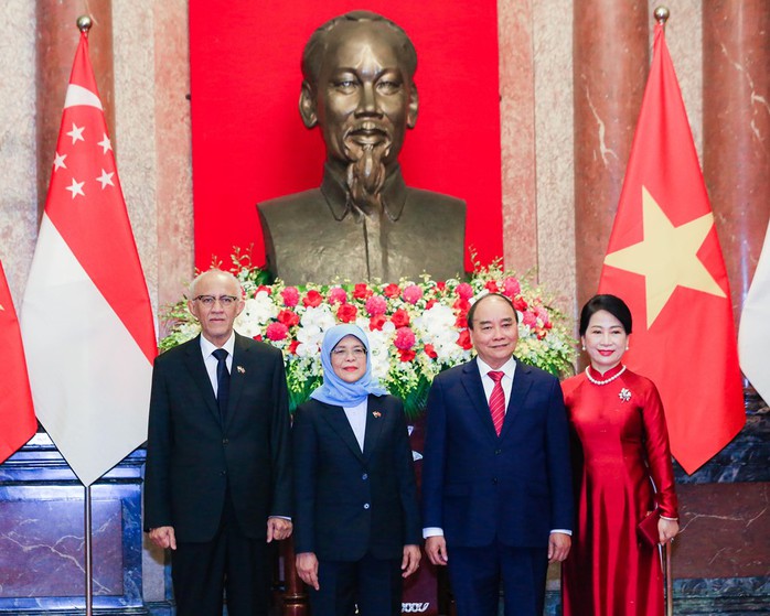 Chủ tịch nước Nguyễn Xuân Phúc chủ trì Lễ đón Tổng thống Singapore - Ảnh 13.