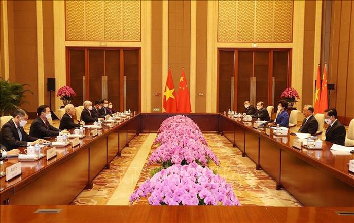 Tổng Bí thư Nguyễn Phú Trọng hội kiến Chủ tịch Chính hiệp Trung Quốc Uông Dương - Ảnh 3.