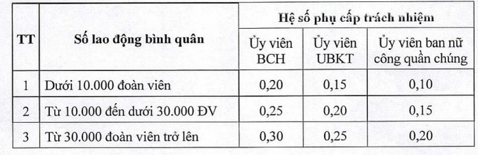 Quy định mới về chế độ phụ cấp đối với cán bộ Công đoàn các cấp từ 1-1-2023 - Ảnh 1.