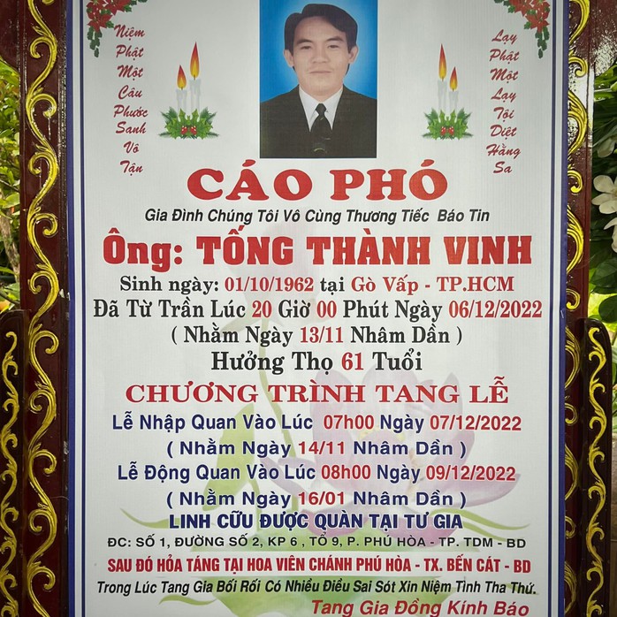 Đạo diễn Tống Thành Vinh qua đời ở tuổi 61 - Ảnh 1.