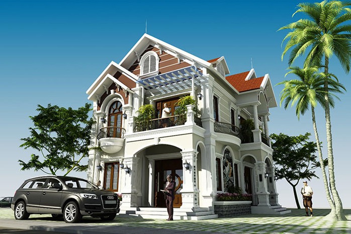 Mê đắm những mẫu biệt thự tân cổ điển 2 tầng đẹp vượt thời gian - Ảnh 3.