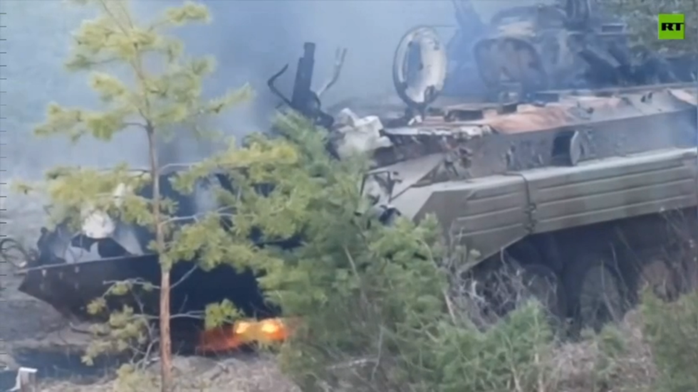 Nga công bố video phá hủy xe bọc thép Ukraine xâm nhập - Ảnh 1.