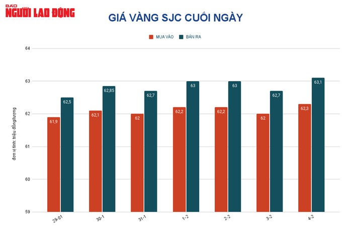 Giá vàng hôm nay 5-2: Bất ngờ giảm mạnh rồi đột ngột tăng - Ảnh 2.