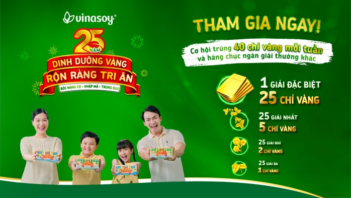 Kỷ niệm 25 năm, Vinasoy tung khuyến mãi lớn đến 6 tỉ đồng - Ảnh 1. Kỷ niệm 25 năm, Vinasoy tung khuyến mãi lớn đến 6 tỉ đồng - Ảnh 1.