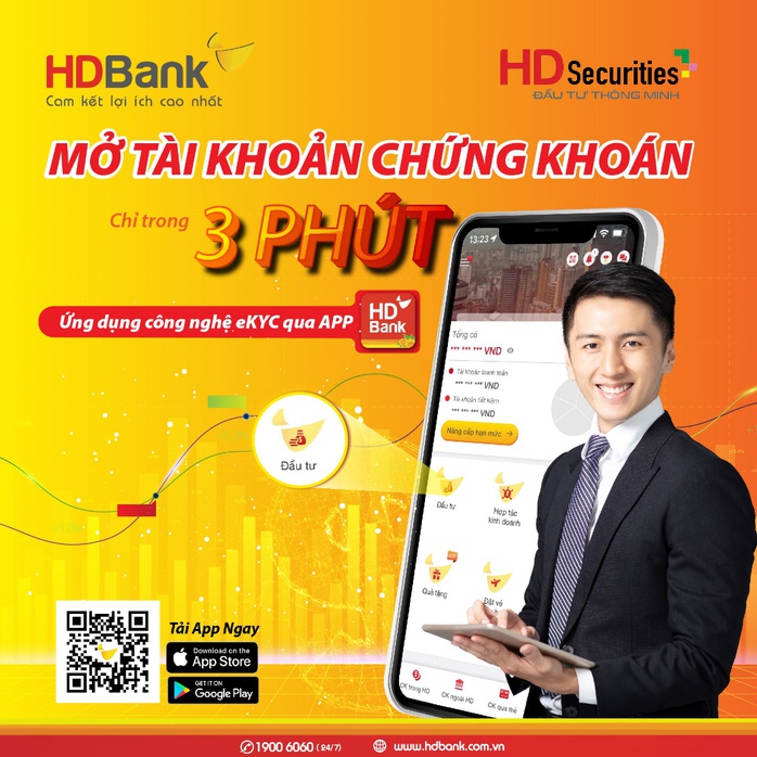 Đầu tư dễ dàng với tính năng mở tài khoản chứng khoán trên App HDBank - Ảnh 1. Đầu tư dễ dàng với tính năng mở tài khoản chứng khoán trên App HDBank - Ảnh 1.