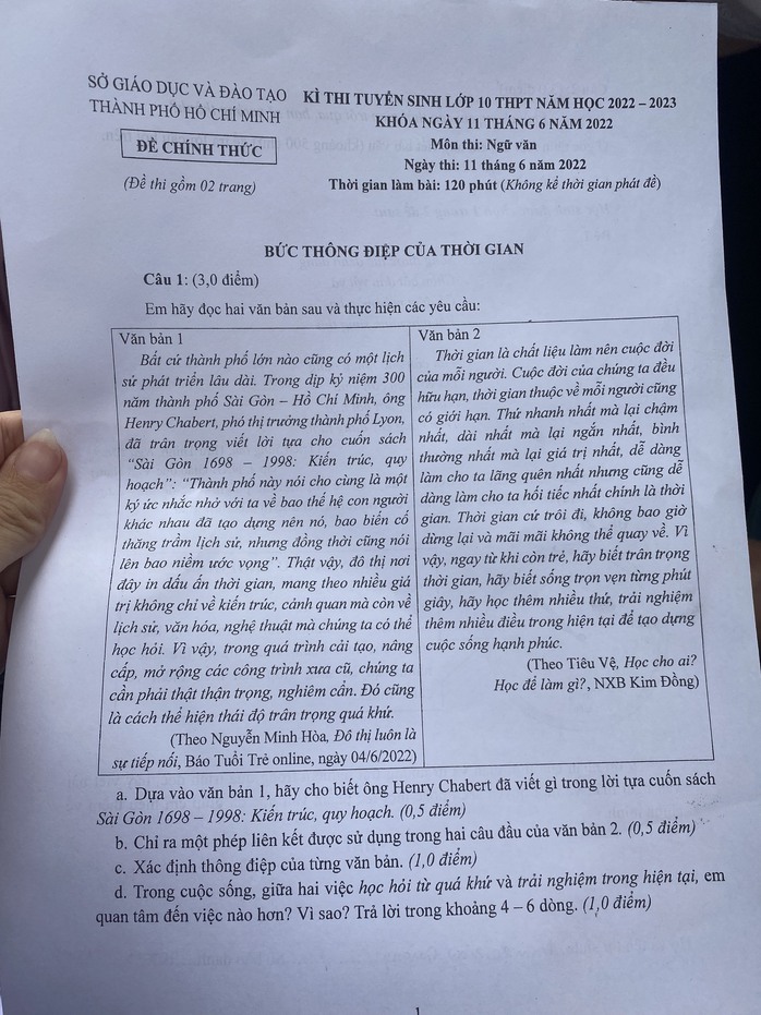 Thi lớp 10 tại TP HCM: Đề môn ngữ văn thú vị, thí sinh tự tin đạt điểm cao - Ảnh 1.