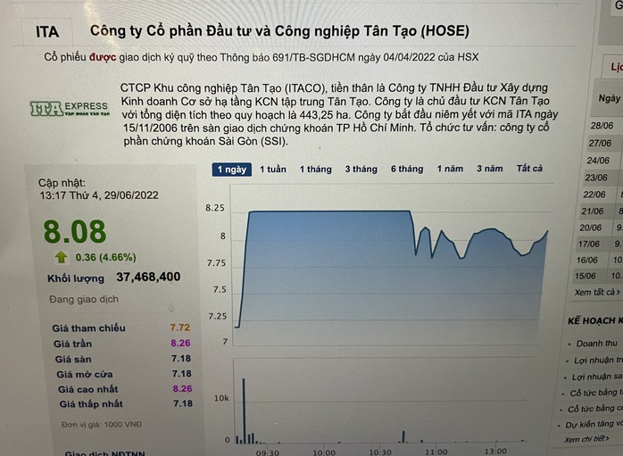 Vì sao cổ phiếu Tân Tạo (ITA) của bà Đặng Thị Hoàng Yến giảm sàn rồi tăng mạnh? - Ảnh 1.